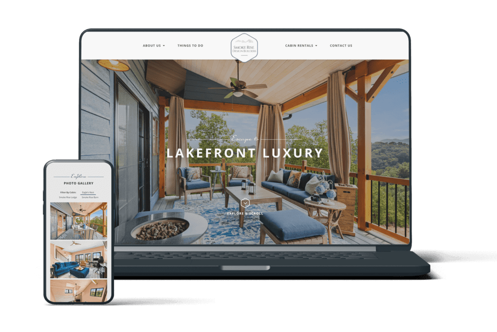 Lakefront Luxury website design.