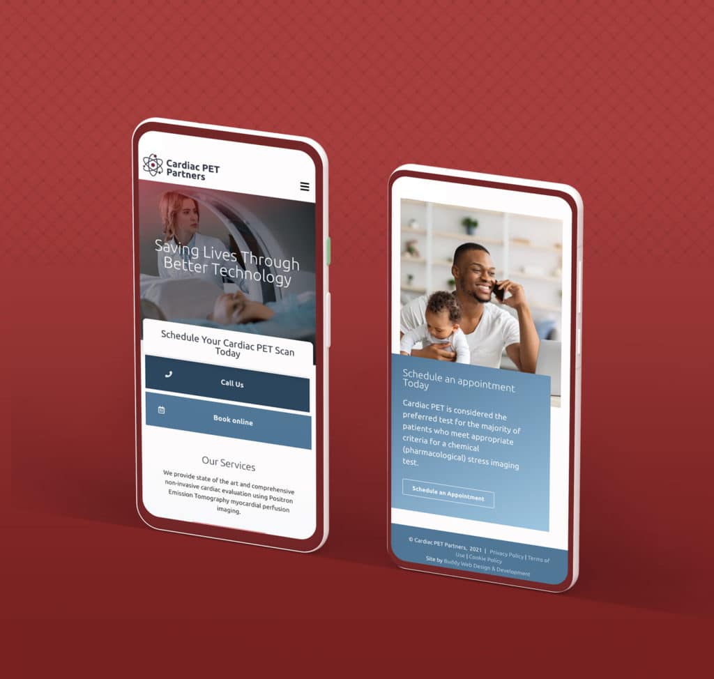 Cardiac PET Partners website mobile mockup