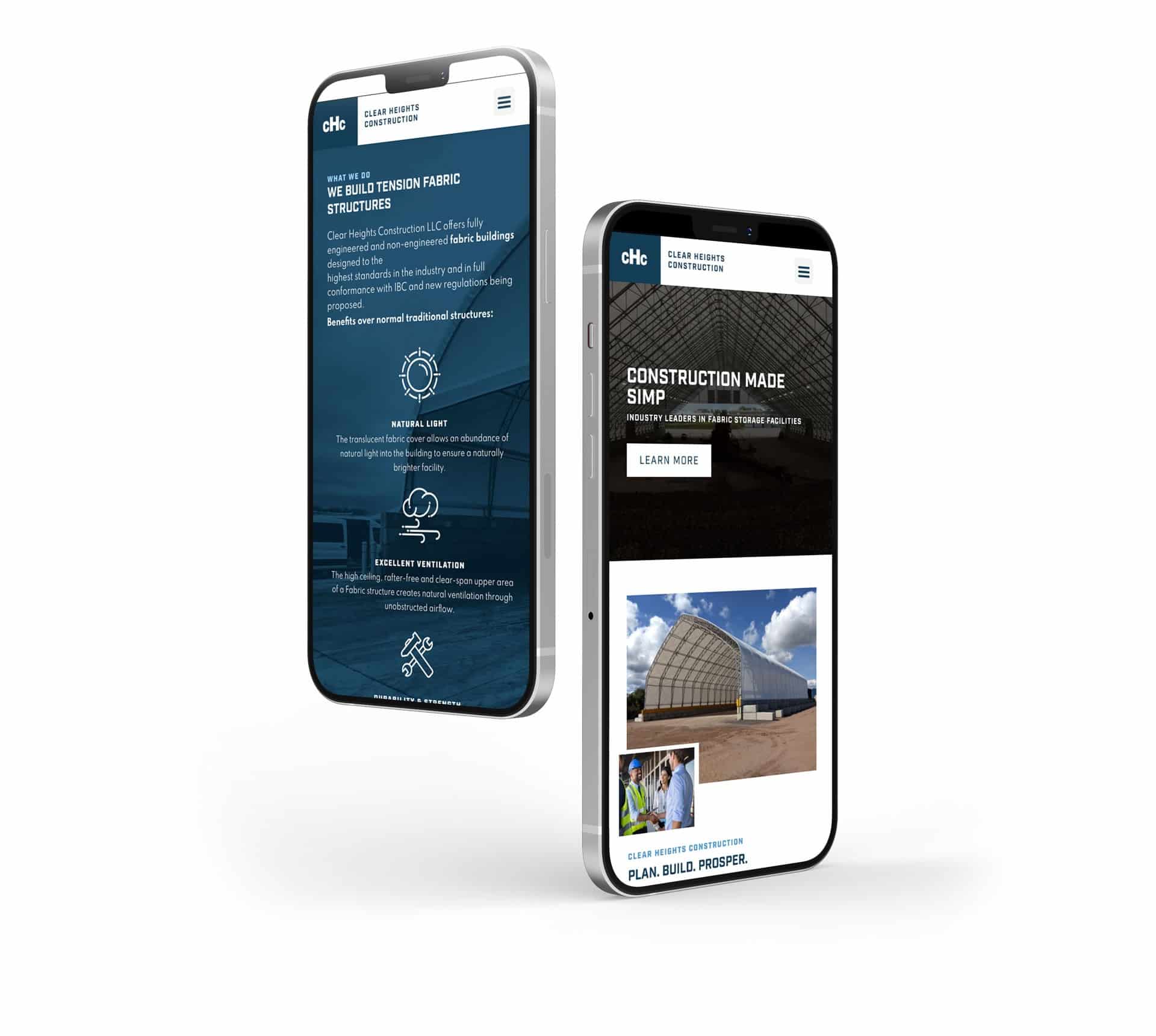 Clear Heights Construction mobile website preview