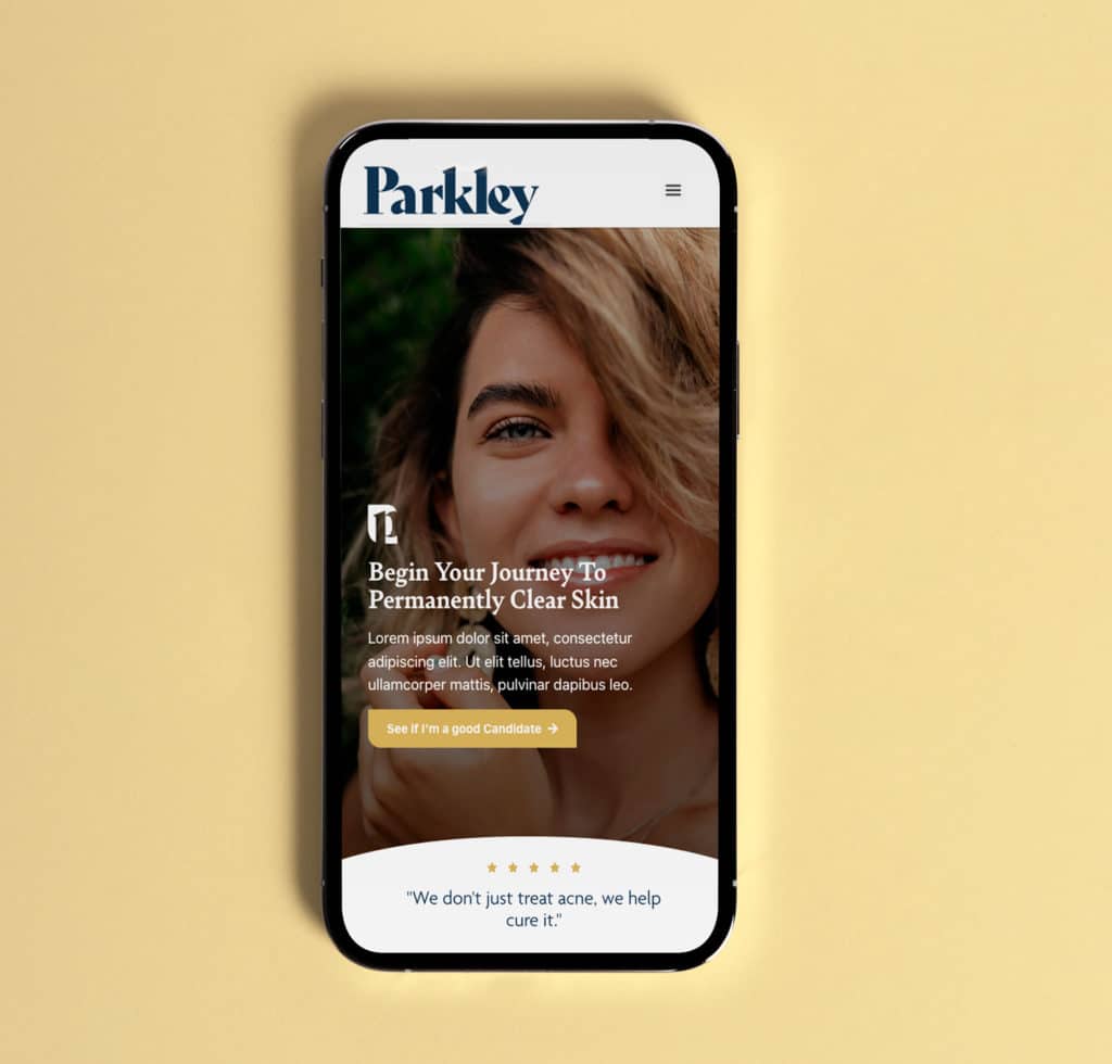 Parkley Company mobile website preview