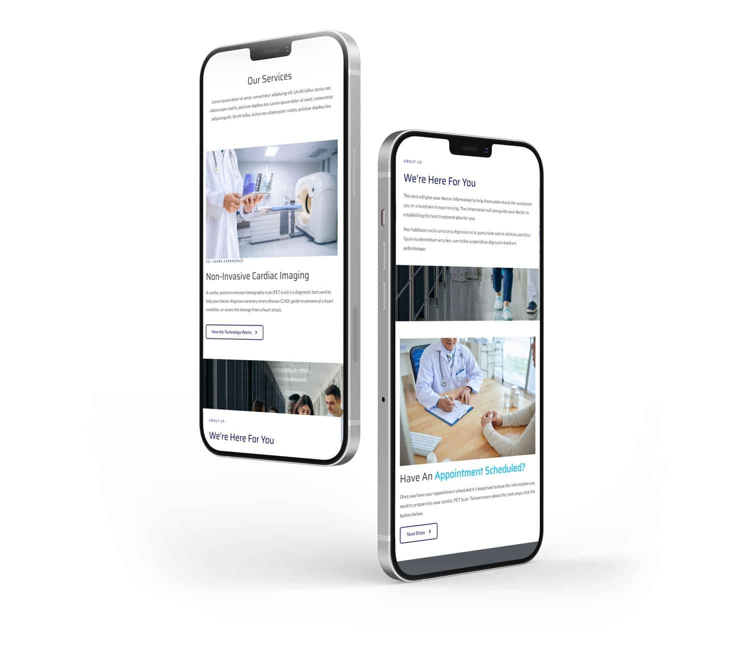 Positron Imaging Partners website preview on mobile