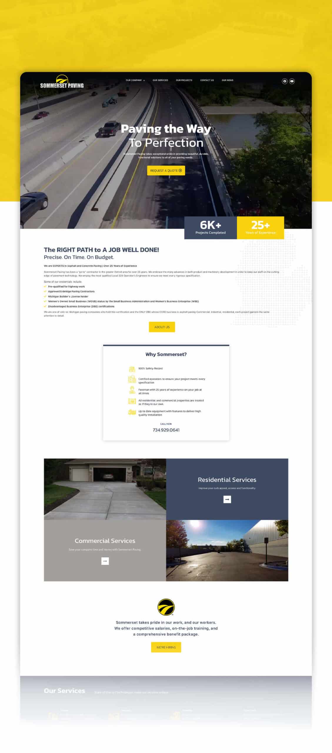 Sommerset Paving in Michigan website preview