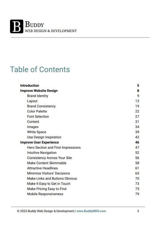 Screenshot - table of contents 1 of 2