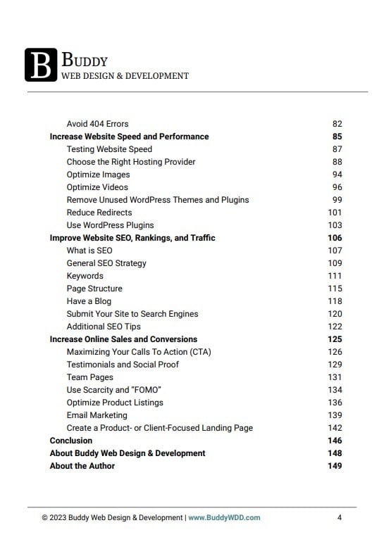 Screenshot - table of contents 2 of 2