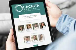 Ouachita Medical website on tablet